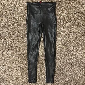 SPANX Faux Leather Leggings Medium Black